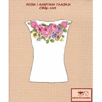Blank embroidered shirt for women sleeveless SZHbr-183 Roses and pansies