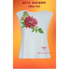 Blank embroidered shirt for women sleeveless SZHbr-260 The magic of dahlias