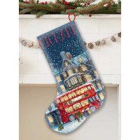 Cross Stitch Kits LetiStitch L10-003 London Christmas Bus Stocking
