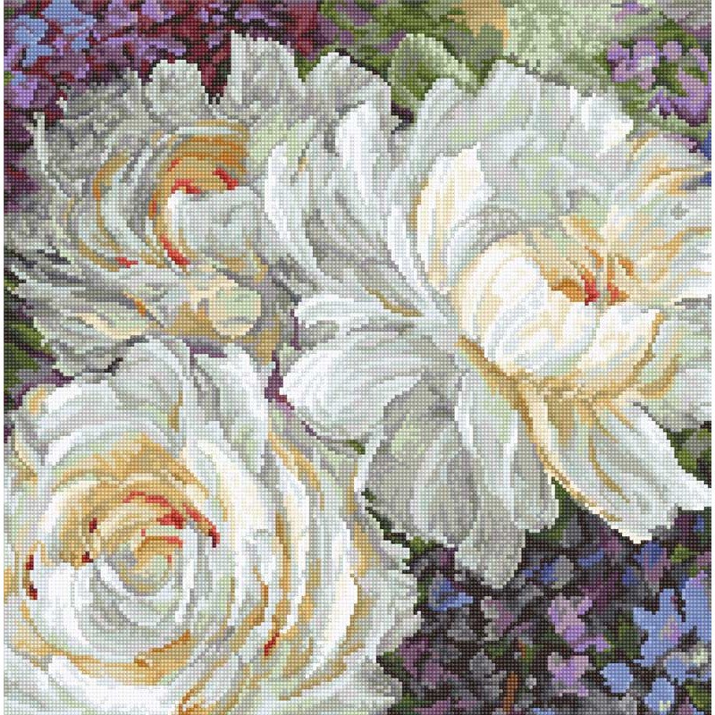 Набір для вишивки хрестиком LetiStitch LETI 930 Білі троянди
