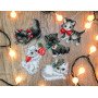 Набір для вишивки хрестиком LetiStitch L987 Різдвяні іграшки Кошенята