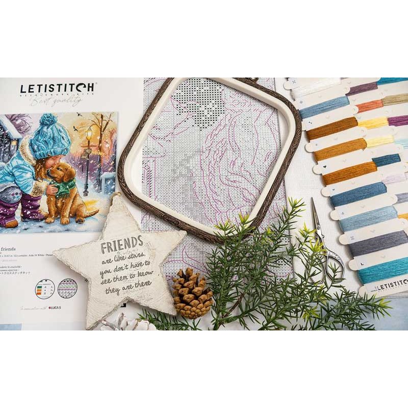 Набір для вишивки хрестиком LetiStitch L9925 Найкращі друзі