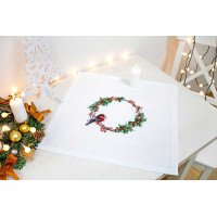 Cross Stitch Table Toppe Luca-S FM015 Christmas wreath