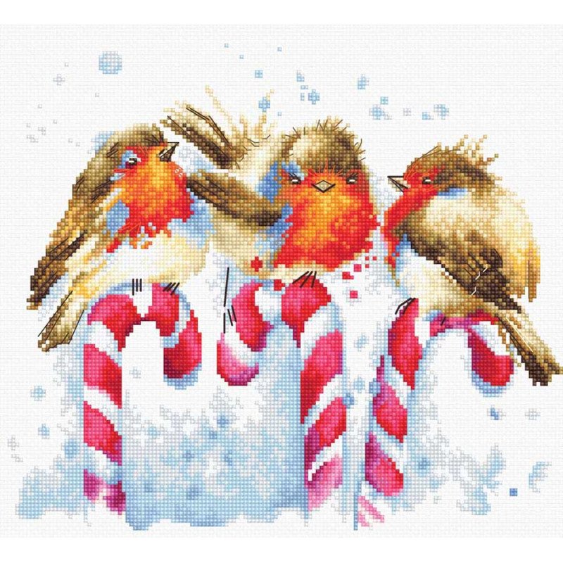 Набір для вишивання хрестиком Luca-S B1154 Різдвяні птиці