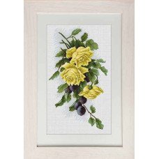 Набір для вишивання хрестиком Luca-S B2230 Жовті троянди з виноградом