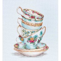 Cross Stitch Kits Luca-S B2325 Turquoise tea cups (discontinued)