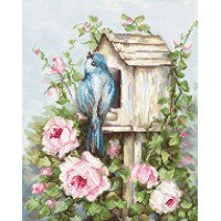 Cross Stitch Kits Luca-S B2352 Bird House & Roses (discontinued)