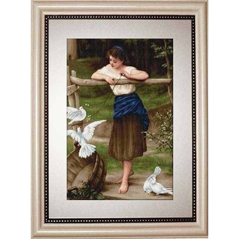 Tapestry Kits (Petit Point) Luca-S G516 She teases pigeons (discontinued)