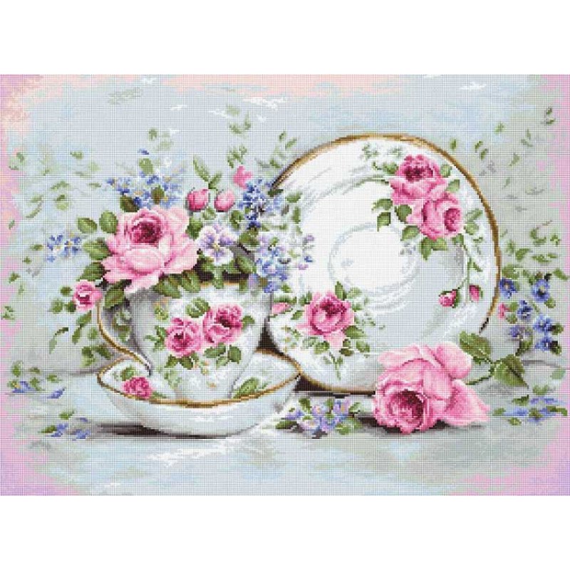 Tapestry Kits (Petit Point) Luca-S G566 Tea set and roses