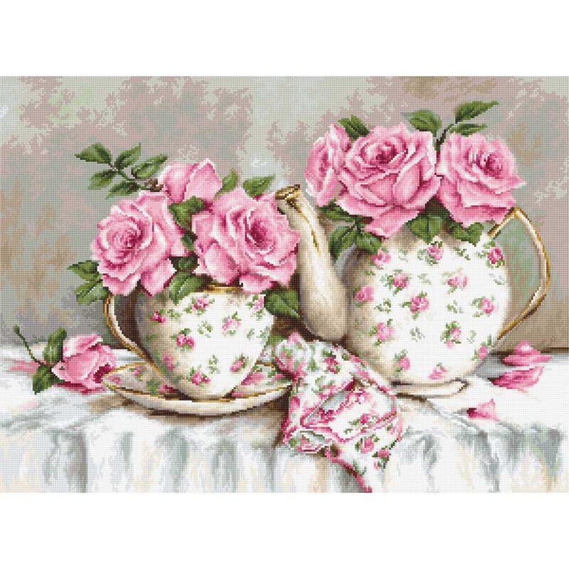 Tapestry Kits (Petit Point) Luca-S G568 Morning tea and roses