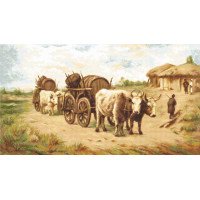 Tapestry Kits (Petit Point) Luca-S G579 Cart with oxen (discontinued)