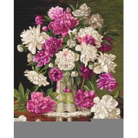 Cross Stitch Kits Luca-S B608 Red and white peonies