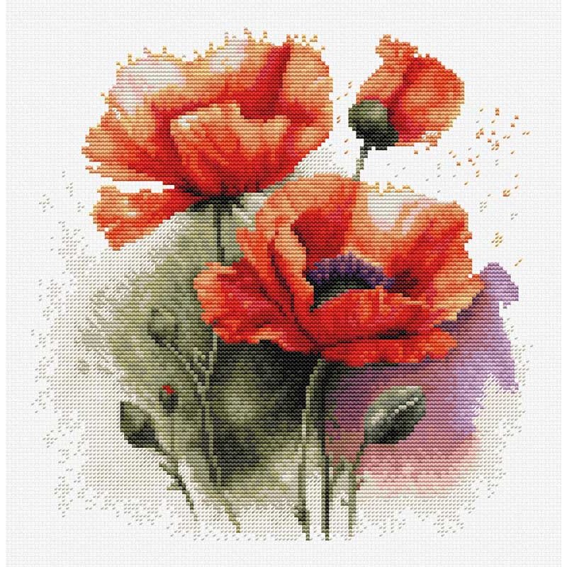 Cross Stitch Kits Luca-S B7024 Poppy flowers