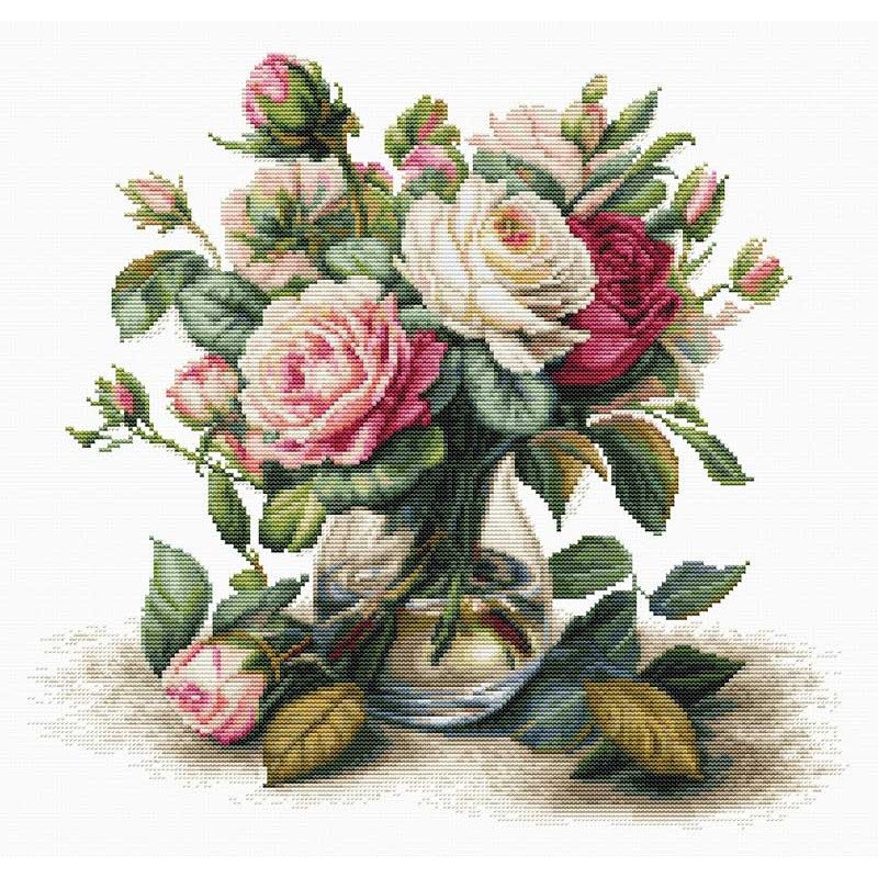 Cross Stitch Kits Luca-S B7026 Vase with roses