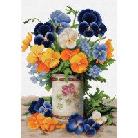 Cross Stitch Kits Luca-S B7035 A bouquet of pansies