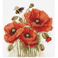 Cross Stitch Kits Luca-S B7042 The luxury of summer poppies