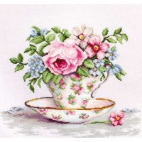 Набір для вишивання хрестиком Luca-S ВА2321 Квіти в чайній чашці