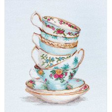 Набір для вишивання хрестиком Luca-S ВА2325 Бірюзові чайні чашки