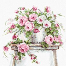 Набір для вишивання хрестиком Luca-S ВА2331 Троянди на табуреті