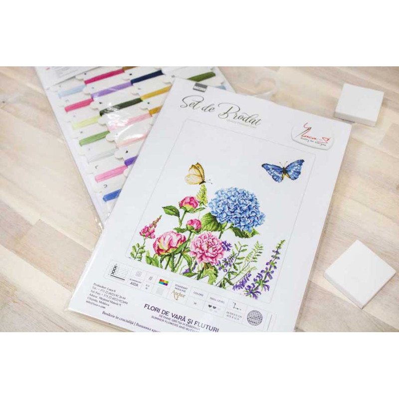 Cross Stitch Kits Luca-S BA2360 Summer flowers and butterflies