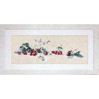 Cross Stitch Kits Luca-S BL2253 Raspberry with butterfly (discontinued)