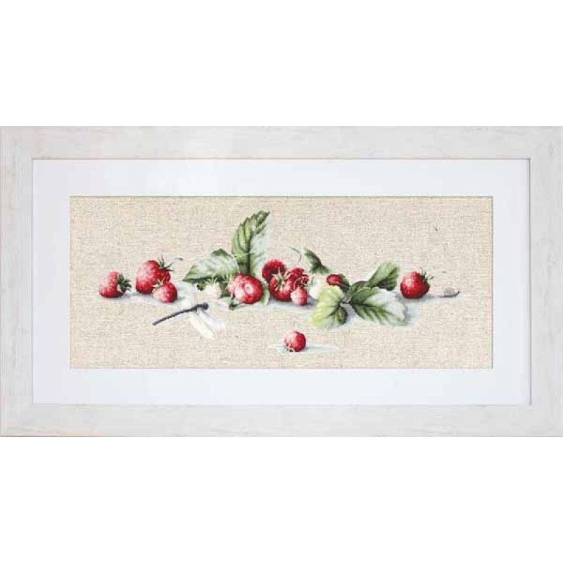 Cross Stitch Kits Luca-S BL2254 Sketch with strawberries (discontinued)