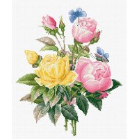 Cross Stitch Kits Luca-S BU4003 Yellow Roses And Bengal Roses 
