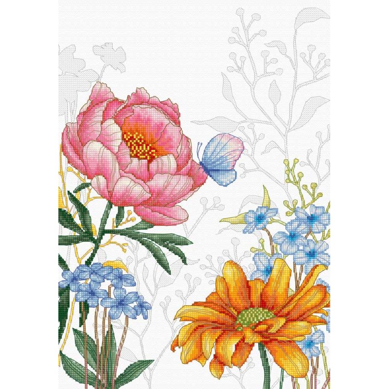 Cross Stitch Kits Luca-S BU4019 Flowers and Butterfly