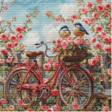 Cross Stitch Kits Luca-S BU5061 Bicycle with roses