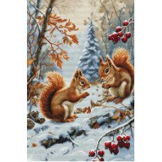 Cross Stitch Kits Luca-S BU5064 The joy of the squirrel