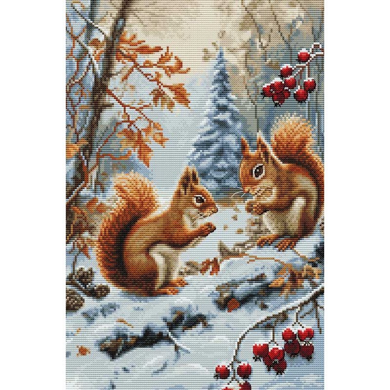 Cross Stitch Kits Luca-S BU5064 The joy of the squirrel