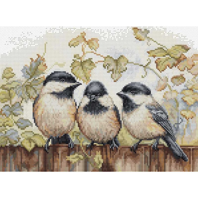 Cross Stitch Kits Luca-S BU5066 Babies on the fence