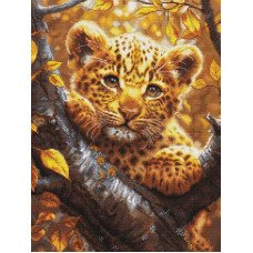 Cross Stitch Kits Luca-S BU5068 Leopard cub at dawn