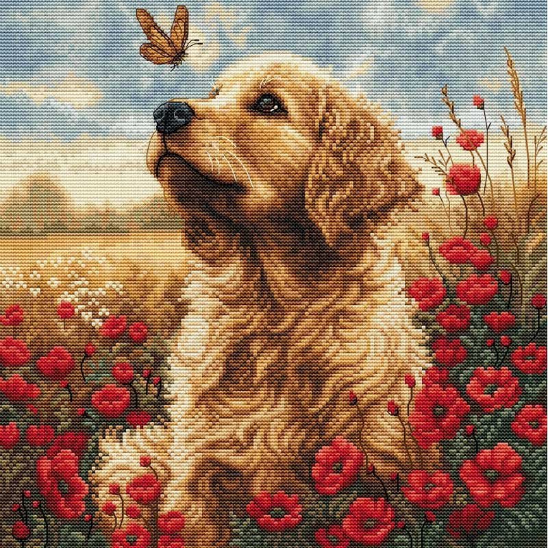 Cross Stitch Kits Luca-S BU5073 Meeting in a blooming field