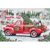 Cross Stitch Kits Luca-S BU5101 Red Christmas truck