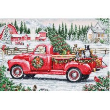 Cross Stitch Kits Luca-S BU5101 Red Christmas truck