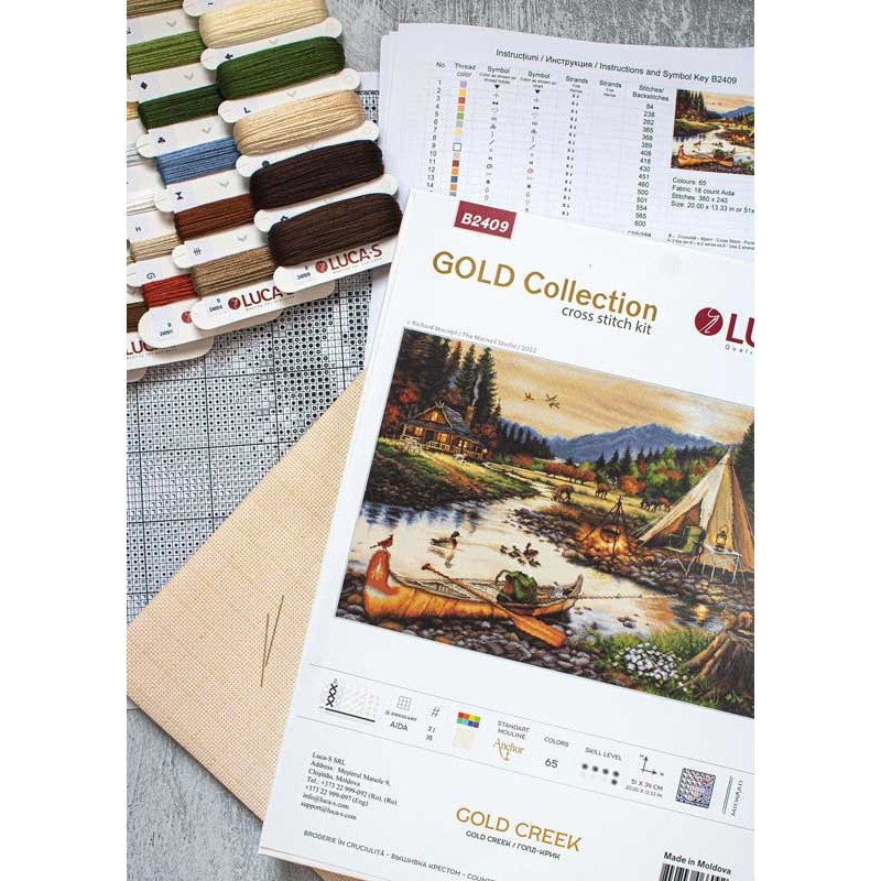 Cross Stitch Kits GOLD collection Luca-S B2409 Gold Creek