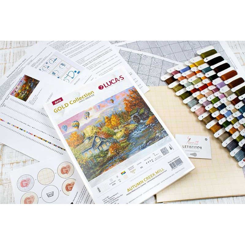 Cross Stitch Kits GOLD collection Luca-S B616 Mill of the autumn stream