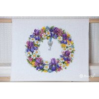 Cross Stitch Kits Merejka K-108 Wreath with Irises