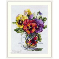 Cross Stitch Kits Merejka K-153 Pansies and Butterfly