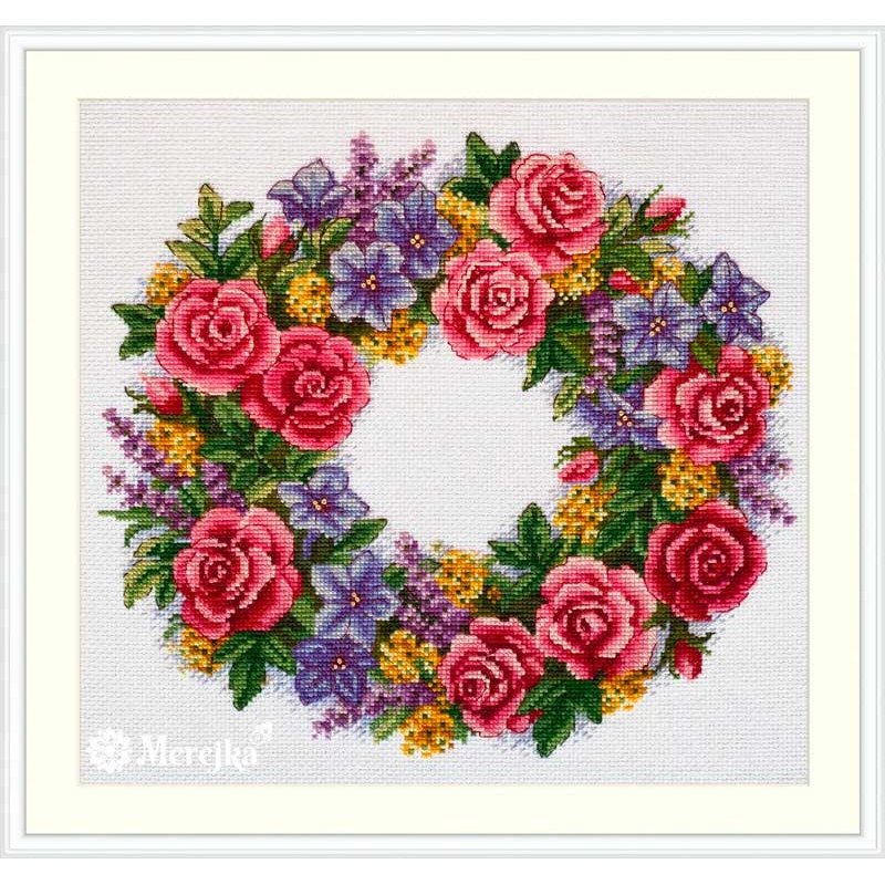 Cross Stitch Kits Merejka K-238 Rose wreath