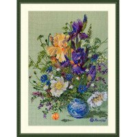 Cross Stitch Kits Merejka K-249 Irises and Wildflowers