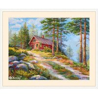 Cross Stitch Kits Merejka K-254 Red Cabin in the Woods