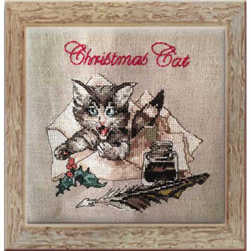 Набір для вишивання хрестиком NIMUE 145K Різдвяний кіт/Christmas Cat