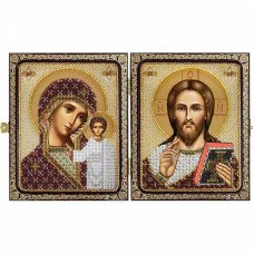 Bead embroidery kit icons in frame-folding Nova Sloboda CE7200 Christ the Savior and the Mother of God. Theotokos of Kazan