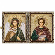Bead embroidery kit icons in frame-folding Nova Sloboda CE7203 Panteleimon and the Guardian Angel