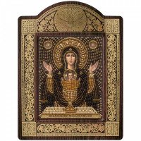 Bead embroidery kit withfigured frame Nova Sloboda CH8013 Image of the Holy Virgin. The Virgin Inexhaustible Bowl