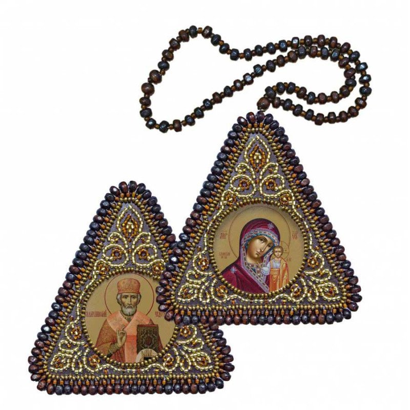 Embroidery kit double-sided icon The Virgin of Kazan and Nikolay the Wonderworker BX1034 Nova Sloboda