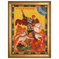 Embroidery kit icon with beads St. George the Victorious CK9008 Nova Sloboda