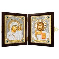 Kit for embroidery icons in a frame-folding Nova Sloboda CM7000 The Mother of God Kazan and Christ the Savior